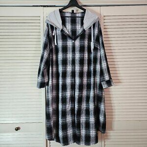 Plaid Hooded Duster